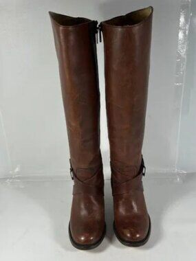 Frye Womens Julia 77435 Brown Leather Zipper Equestrian Riding Boots Size 6.5